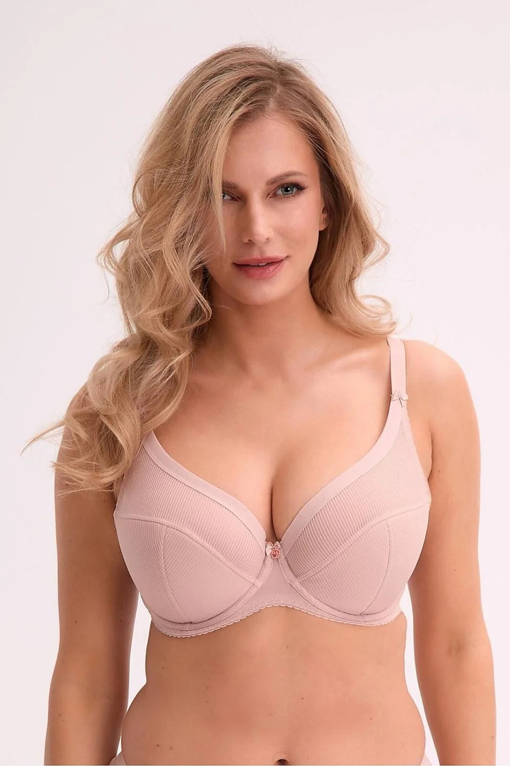 Soutien-gorge Semi-soft Gaia Basic Style Confort Quotidien Élégance Discrète Tissu Doux Beige Rosé Bonnets Semi-Rigides Profonds Bande Sous-Poitrine Finitions Fines