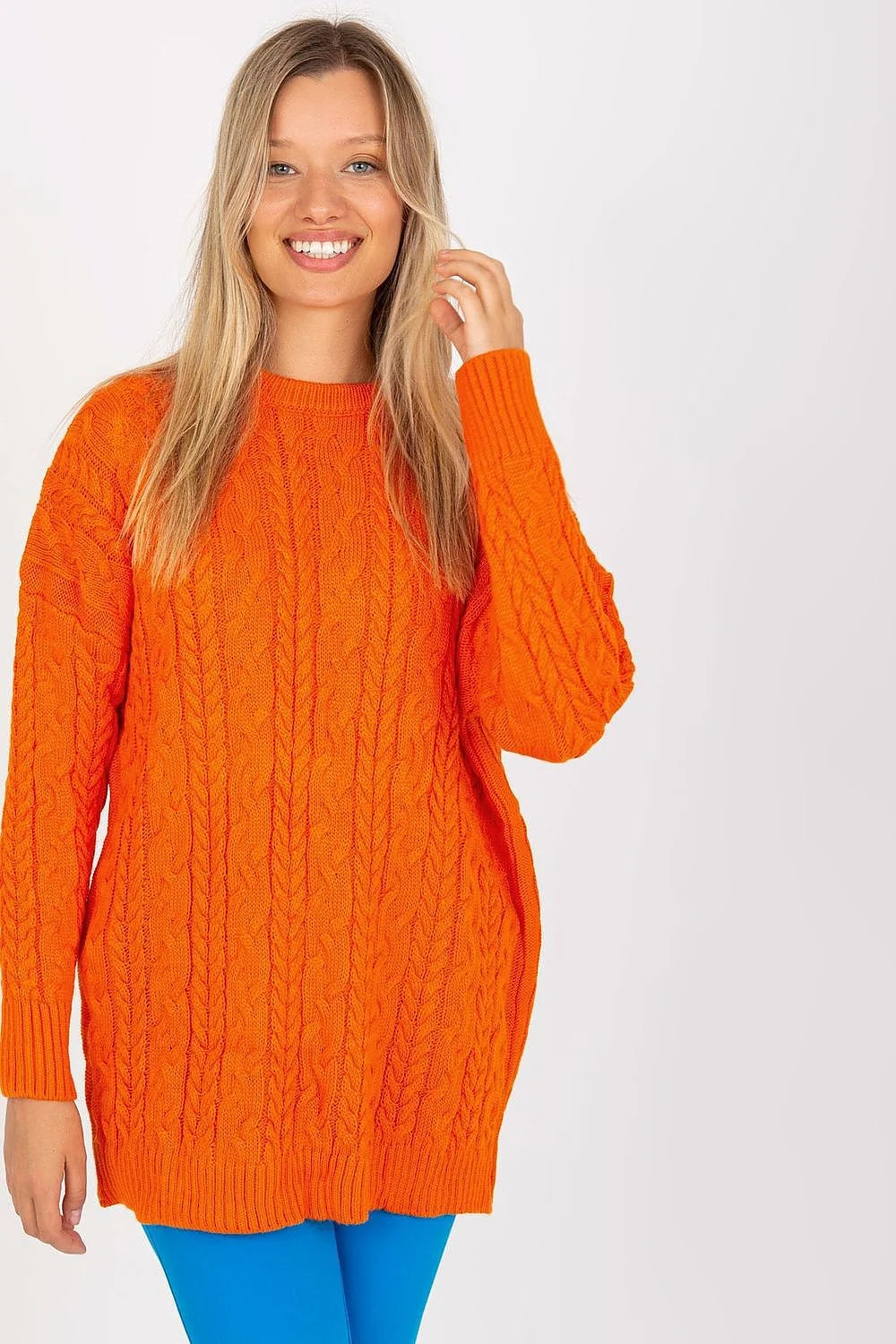 Robe-pull moderne design casual style décontracté robe-pull longue manches longues matière épaisse couleur verte fit ample universel