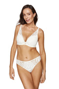 Ensemble de lingerie féminine dentelle blanche soutien-gorge triangle culotte classique dentelle floral push-up gainant confortable femme