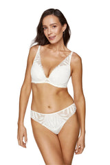 Ensemble de lingerie féminine dentelle blanche soutien-gorge triangle culotte classique dentelle floral push-up gainant confortable femme