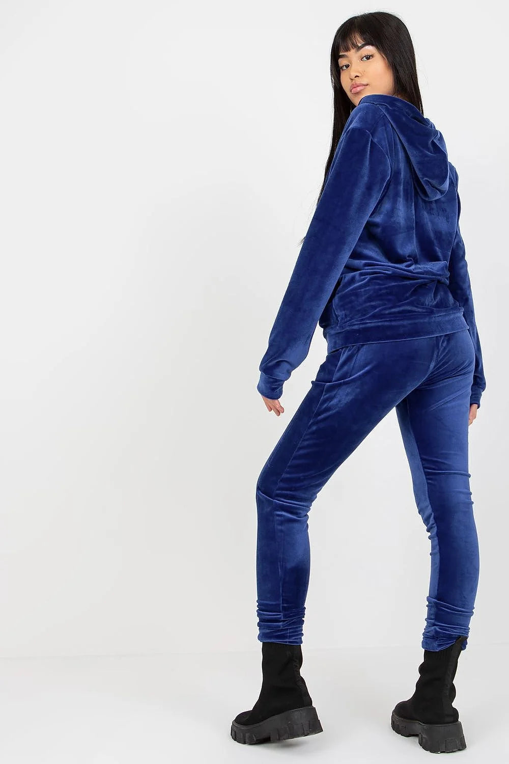 Ensemble Relevance pour femmes, sweat à capuche zippé, pantalon slim, velours vert olive, taille S/M, sport-chic