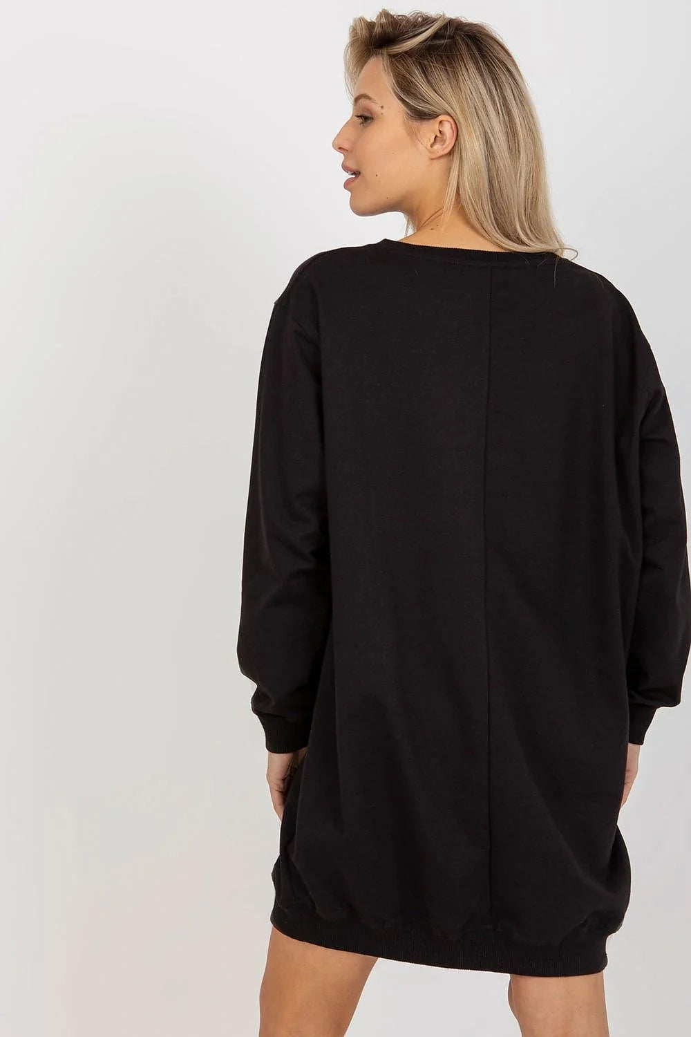 Robe sweat oversize femme style urbain graphique NEW YORK Statue de Liberté noir orange longueur midi tissu jersey confort durable