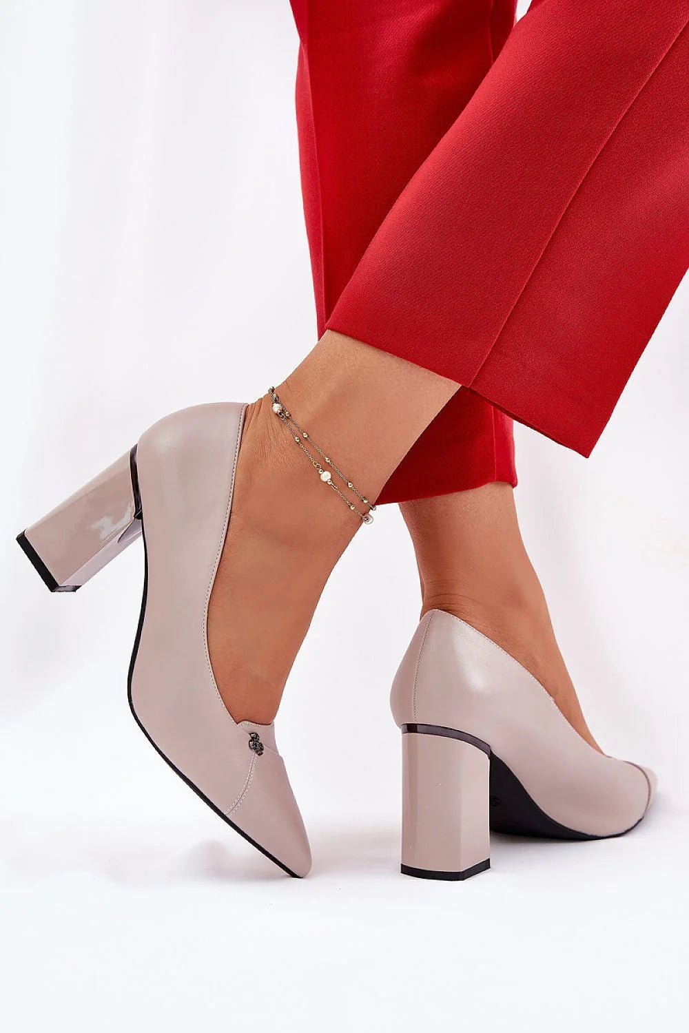 Escarpins talon large Step in style Vinceza cuir écologique bout pointu confort élégance femmes robes jupes occasionnels