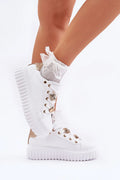 Chaussures de sport pour femmes plateforme cuir artificiel doré style casual chic motifs fleurs cœurs épingles ajustement parfait confort marche quotidien décontracté