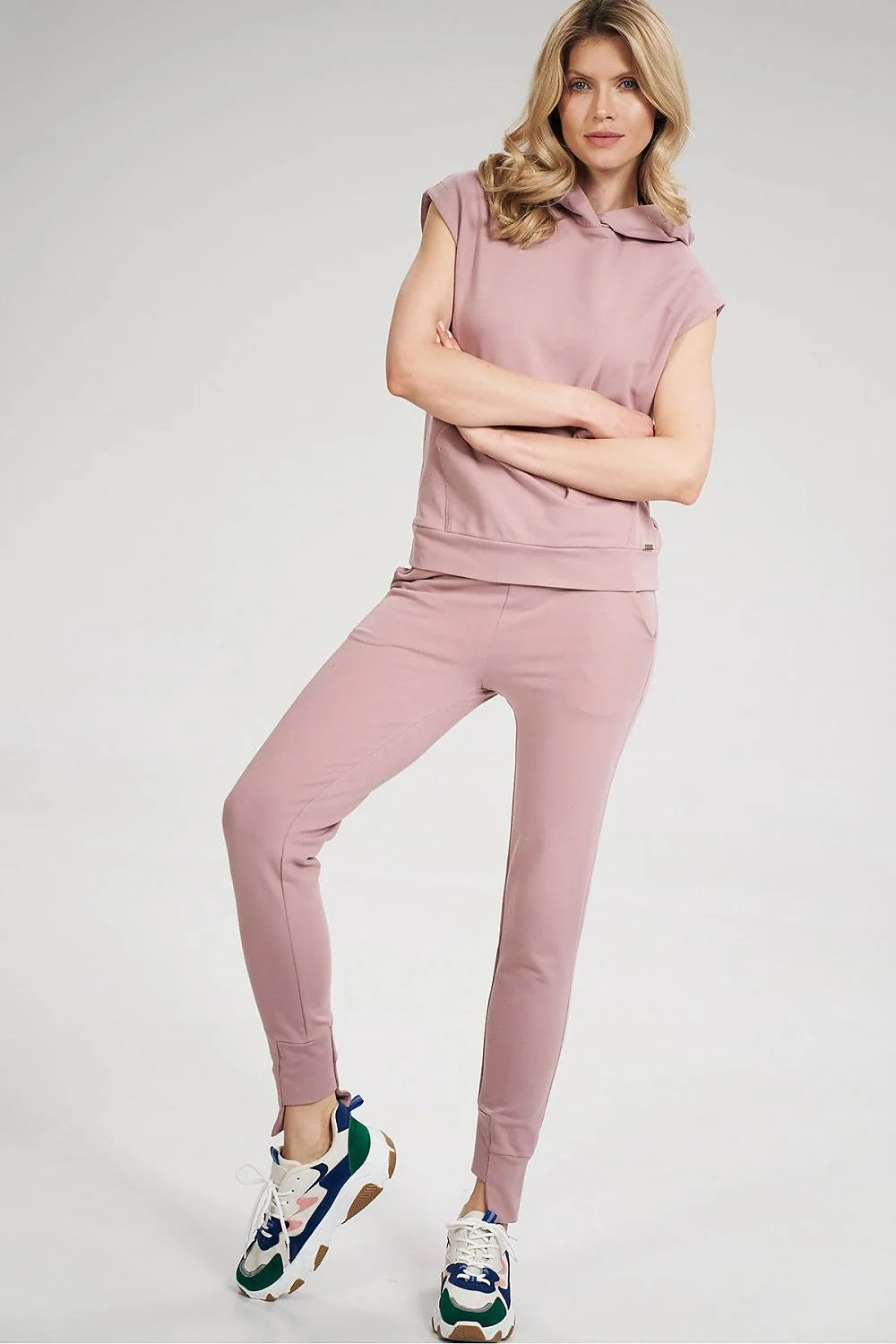 Pantalon de jogging coton violet décontracté ajusté pour look sportif confortable au quotidien femmes