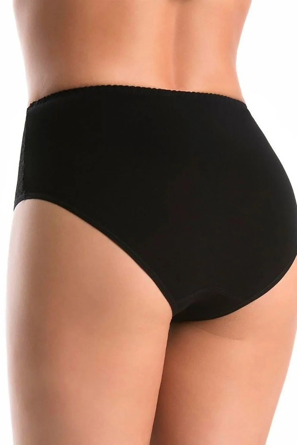 Culotte haute en dentelle noire pour femme, taille haute, coton doux, motifs floraux, confort optimal, style élégant, maintien parfait, silhouette élancée, occasions multiples