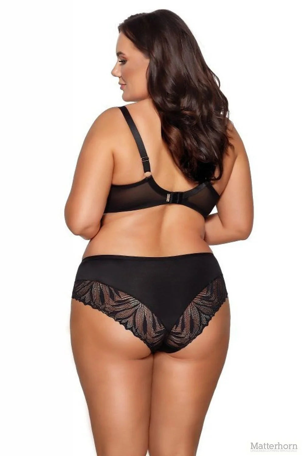Soutien-gorge et culotte féminin en dentelle noire, style balconnet, maintien renforcé, coupe élégante, lingerie haut de gamme, conforturable, parfaite pour les occasions spéciales ou quotidiennes
