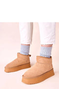 bottes neige marron daim suédé Armona femme bottines cheville plateforme crantée semelle gomme caramel bout rond doublure fourrure isolante confortable