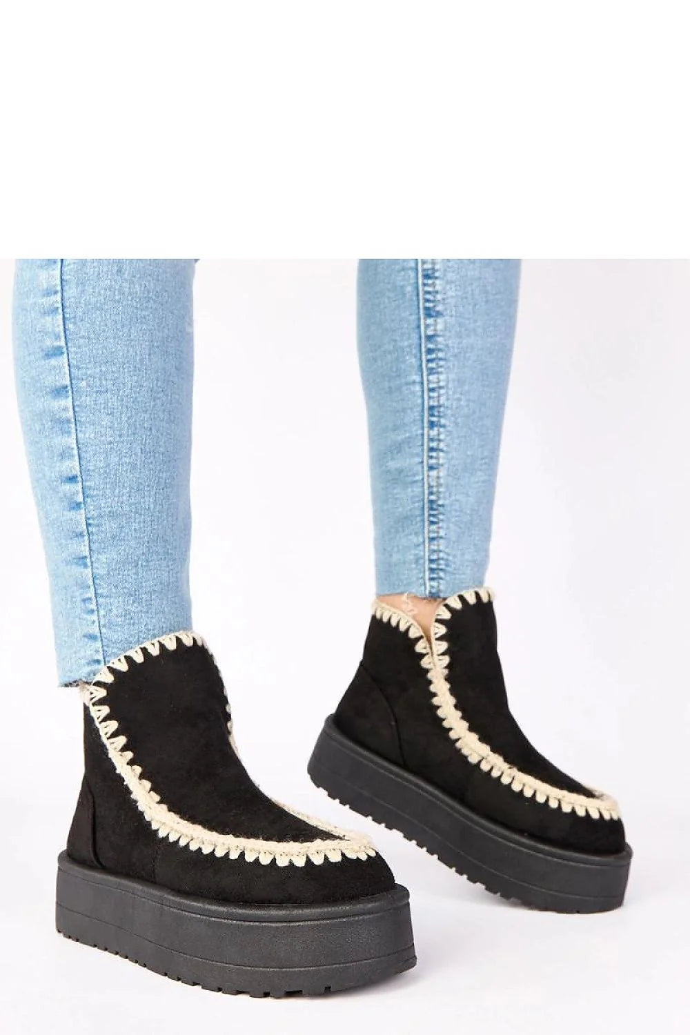 bottes neige plateforme broderie décorative glissées élégantes confortables simili cuir suédé montantes bout rond doublure fourrure apparente semelle crantée antidérapante