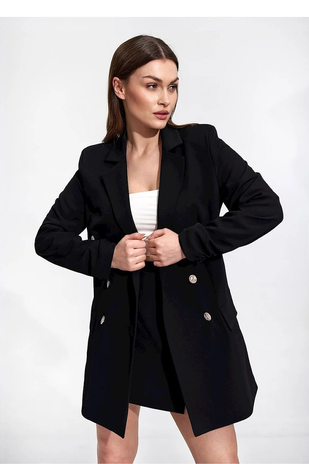 Jupe courte rosé vif polyester élasthanne imprimé floral moderne cache-cœur manches longues ceinture ajustée soirée événements