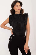 Chemisier sans manches Italy Moda épaules structurées Polyester Elasthanne occasion formelle chic mode femme