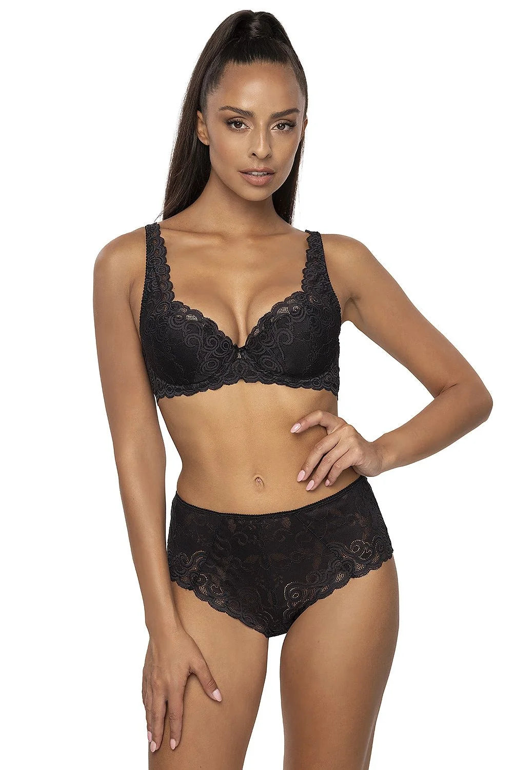 Soutien-gorge féminin rembourré en dentelle noire, coupe push-up, bretelles ajustables, maintien optimal, occasion quotidienne et soirée, lingerie élégante pour femme