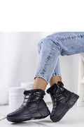 Bottines d'hiver pour femmes, design moderne, cuir écologique, fourrure synthétique, semelle anti-dérapante, fermeture éclair, noir, confort hiver