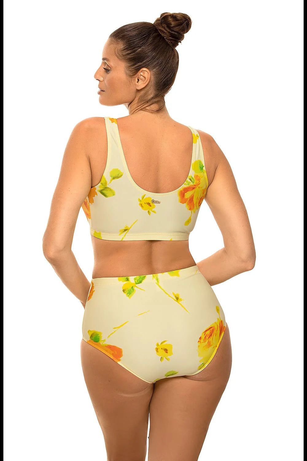 Maillot de bain deux pièces lycra tropical exotique floral élégant plage été femme tendance mode