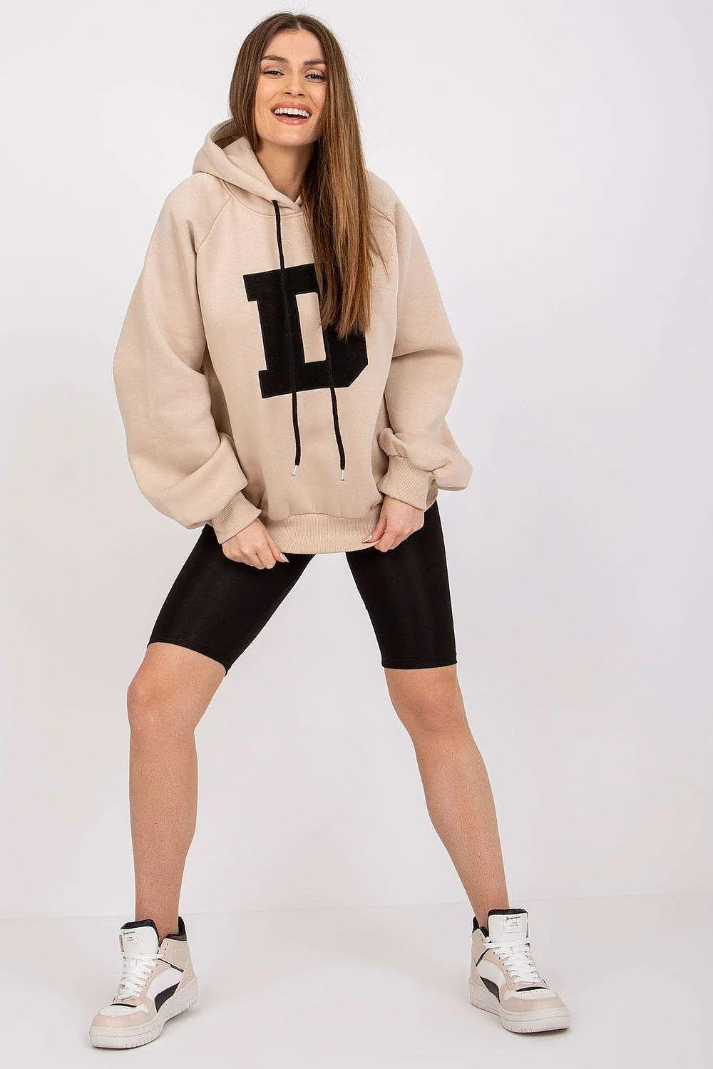 Sweatshirt femme oversize coton polyester bleu vif urbain moderne confortable manches longues GRL PWR