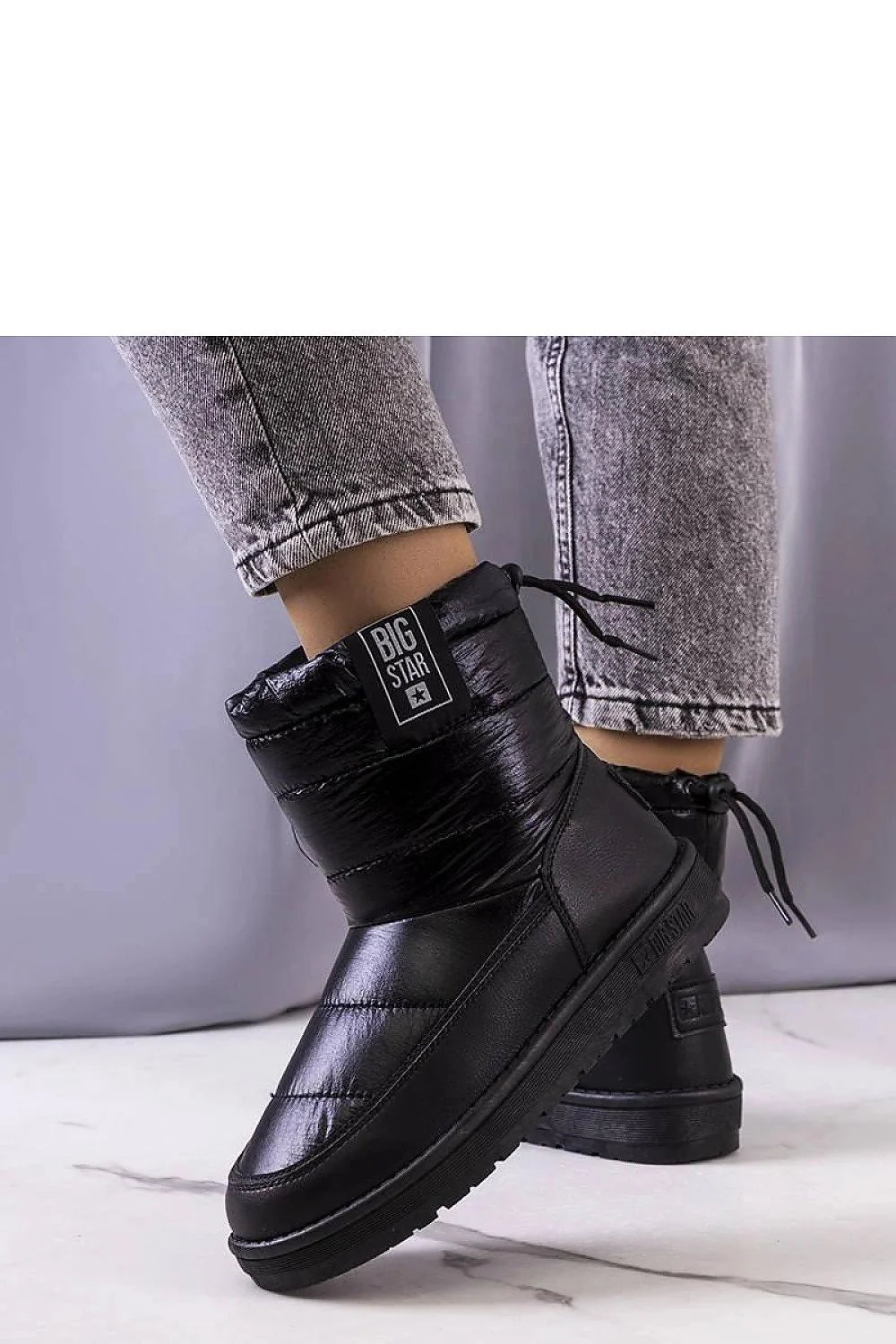 Bottes de neige modernes en simili cuir noires mi-hautes pour femme, style urbain hiver 2023