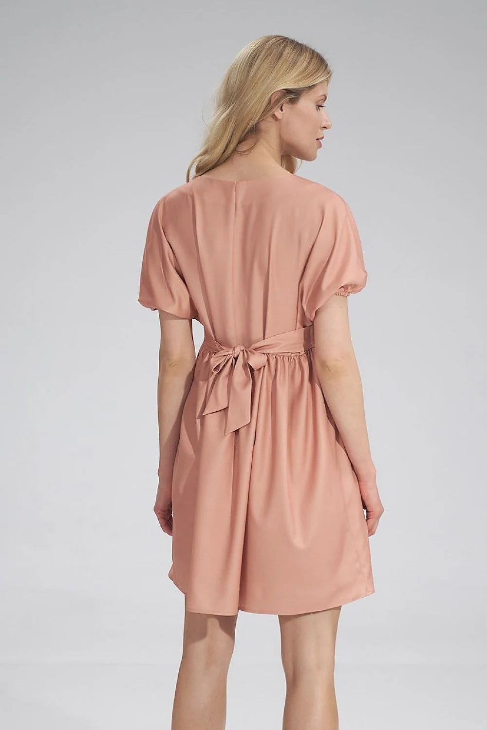Robe de jour en coton chic jaune vif manches courtes pour femme style ample été