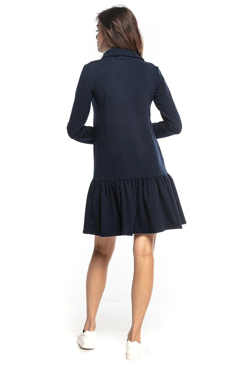 Robe en jersey coton polyester manches longues style sportif décontracté chic confortable pour sorties automnales