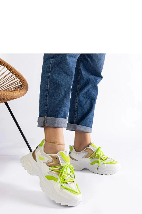 baskets Solea femme chunky plateforme crantée oversize blanc beige néon vert mesh respirant cuir synthétique amortissante