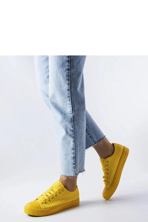 baskets jaunes tressées Thibodeau basses sneaker casual unisexe bout rond renforcé semelle caoutchouc texturée antidérapante lacets plats assortis confortables durables