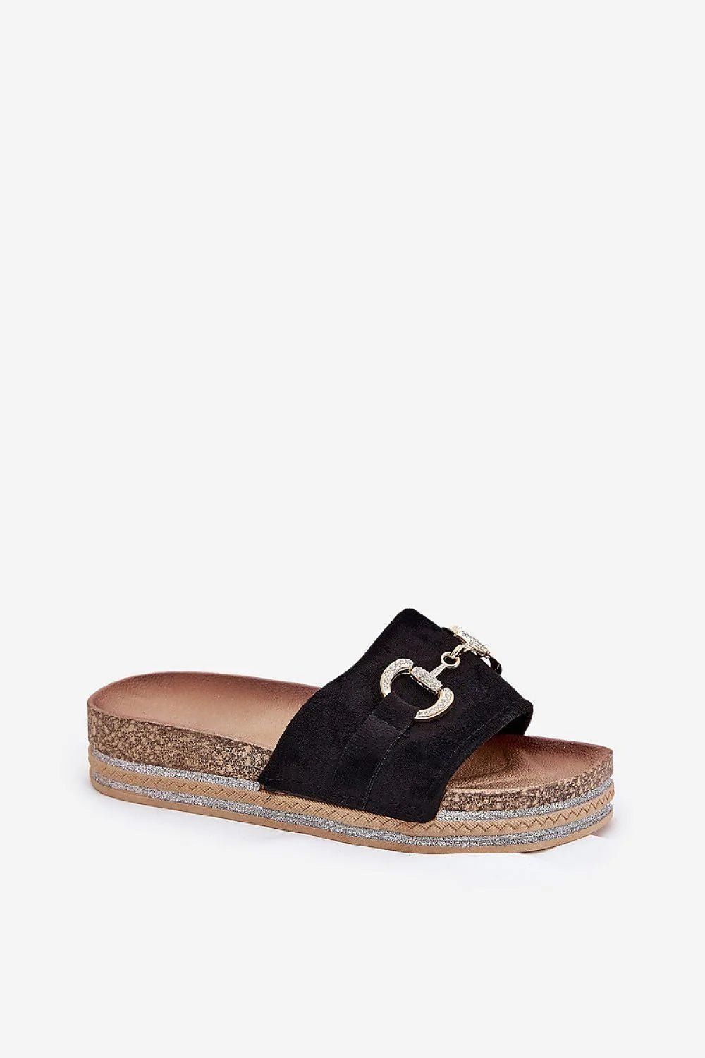 Sandales pour femmes design sophistiqué suédine écologique détails dorés plateforme paillettes semelle profilée confort été style tendance robes jupes pantalons fonctionnalité
