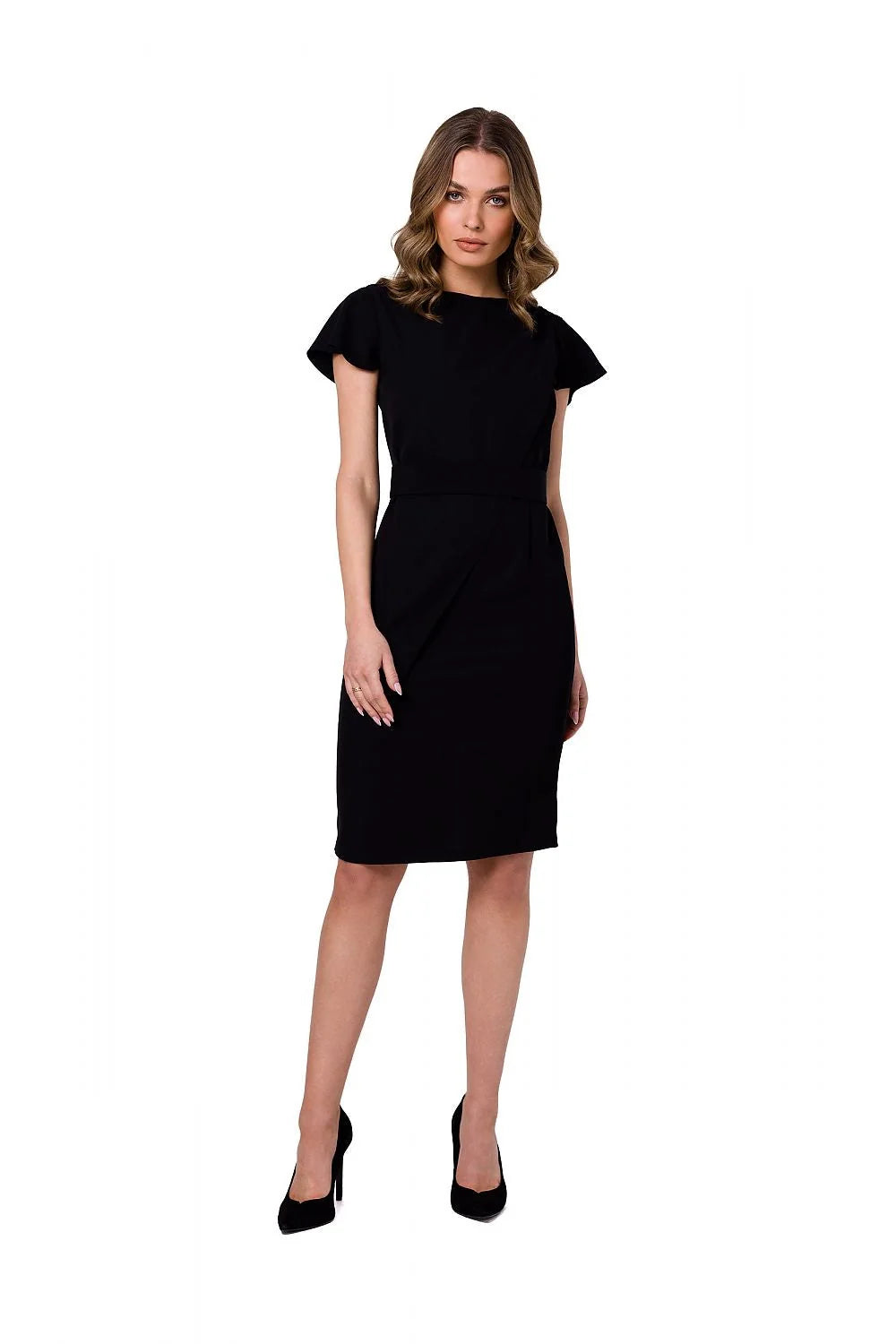Robe de cocktail Stylove élégante fuchsia ajustée manches courtes ceinture intégrée polyester elasthanne femmes