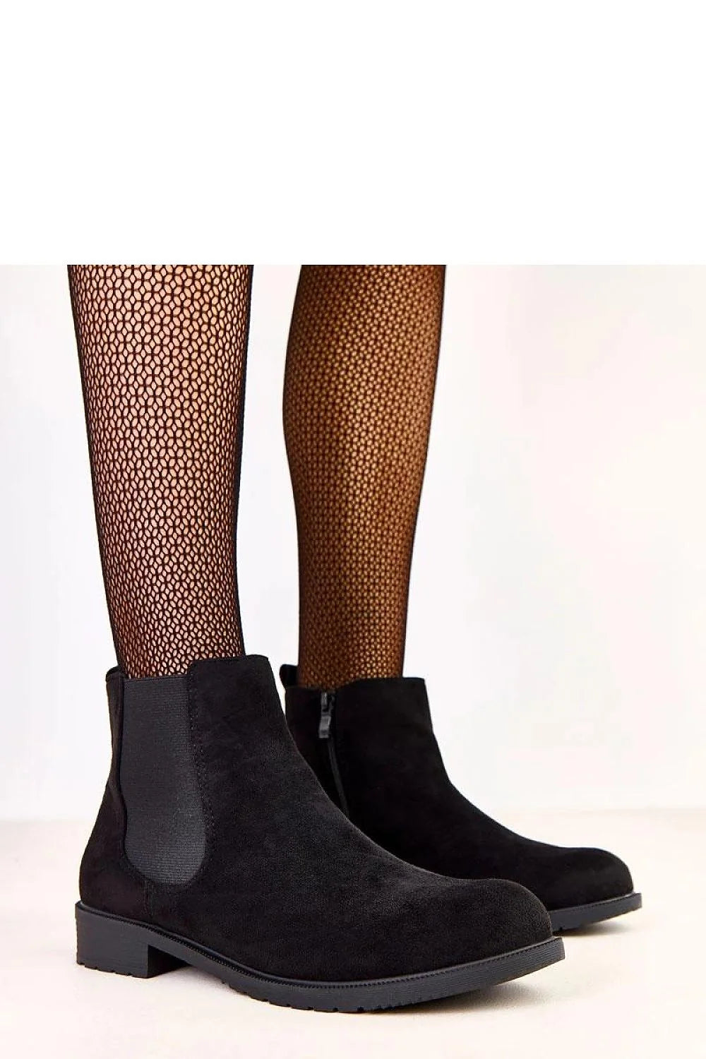 bottines chelsea femme cuir suédé écologique noir cheville talon bout rond doublure chaude semelle crantée antidérapante insert élastique
