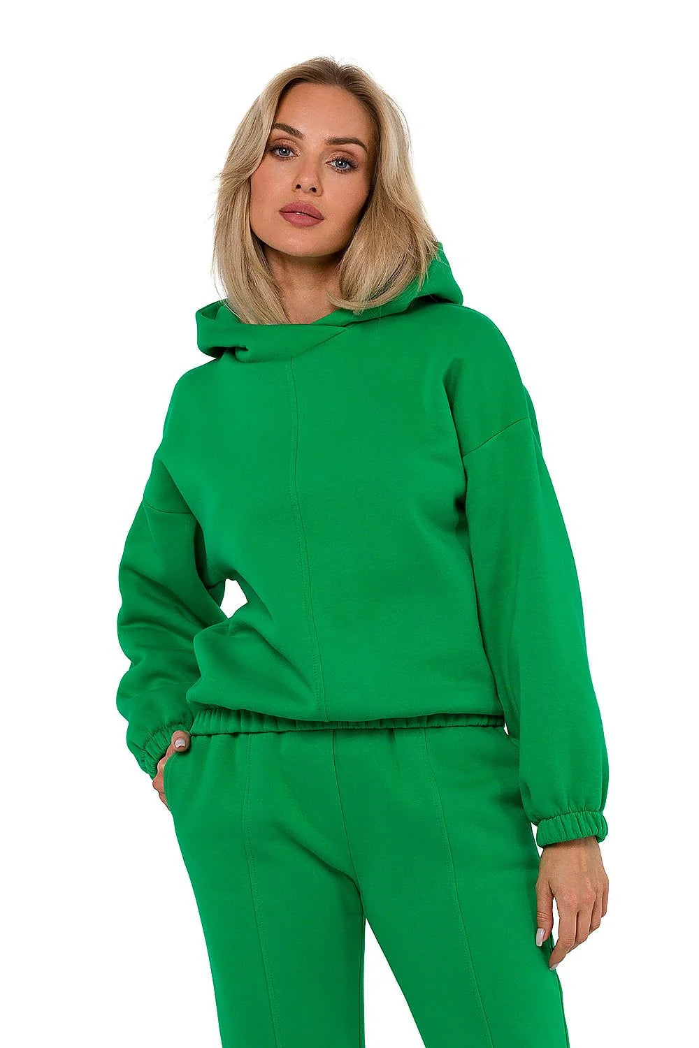 Ensemble détente pour femmes sweatshirt capuche pantalon assorti maille drapée coupe ample couleurs vives loungewear confort