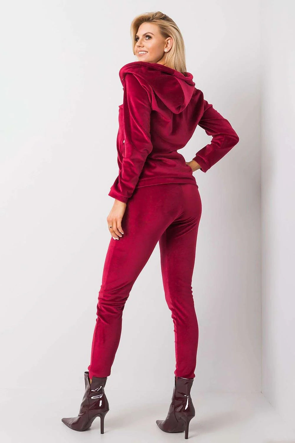 Ensemble Relevance pour femmes, sweat à capuche zippé, pantalon slim, velours vert olive, taille S/M, sport-chic