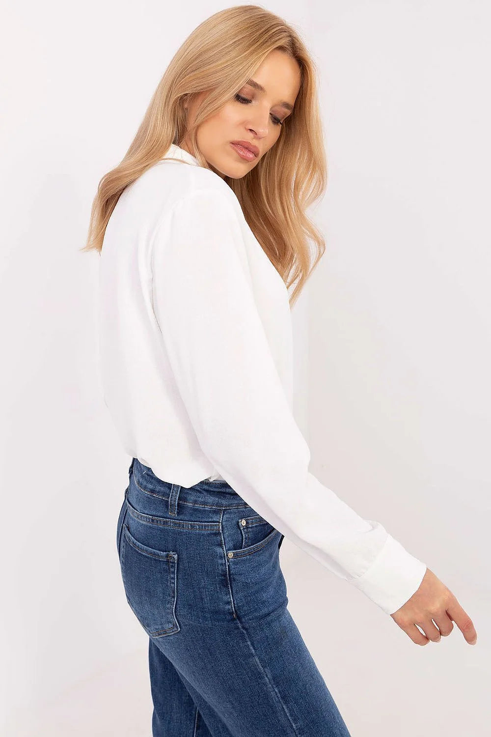 Chemise pour femme à manches longues style classique nœuds rouges tissu coton élasthanne coupe élégante et versatile