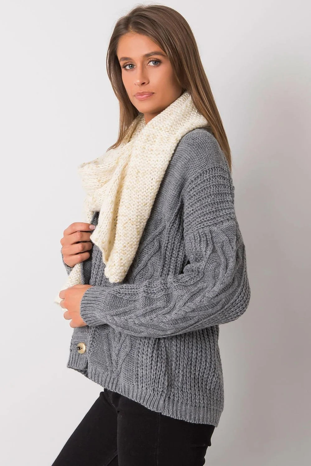 Écharpe châle tubulaire acrylique élégante torsadée chaude douce pour un hiver stylé et confortable