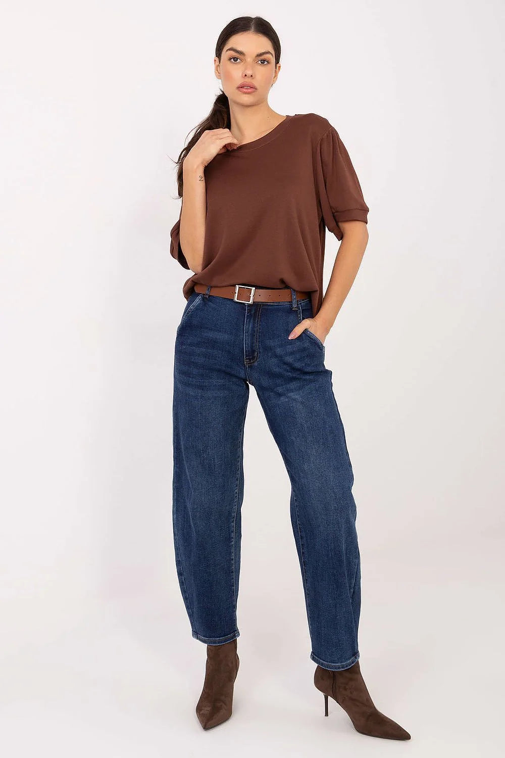 jean femme taille haute fuselé stretch confortable quotidien coton extensible polyester poches avant arrière fermeture éclair
