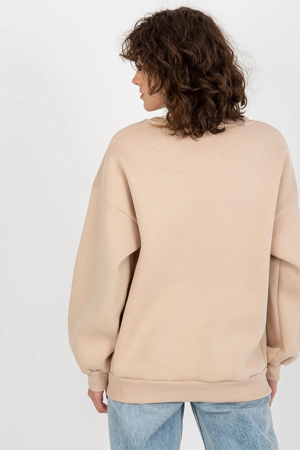 sweatshirt féminin élégant confortable décontracté mélange coton élasthanne doublure chaude extensible durable manches longues col rond broderie subtile polyvalent stylé