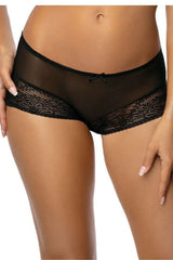 Culotte féminine en dentelle et tulle taille basse transparente avec motif floral shorty lingerie élégante confortable pour quotidien et occasion spéciale femme