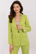 Veste blazer femme verte éclatante coupe classique style tailleur occasion professionnelle