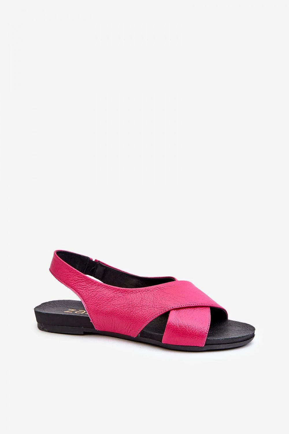 Sandales pour femmes design moderne élégant cuir naturel confort style ouvert brides croisées chaîne dorée été casual événement noir rose