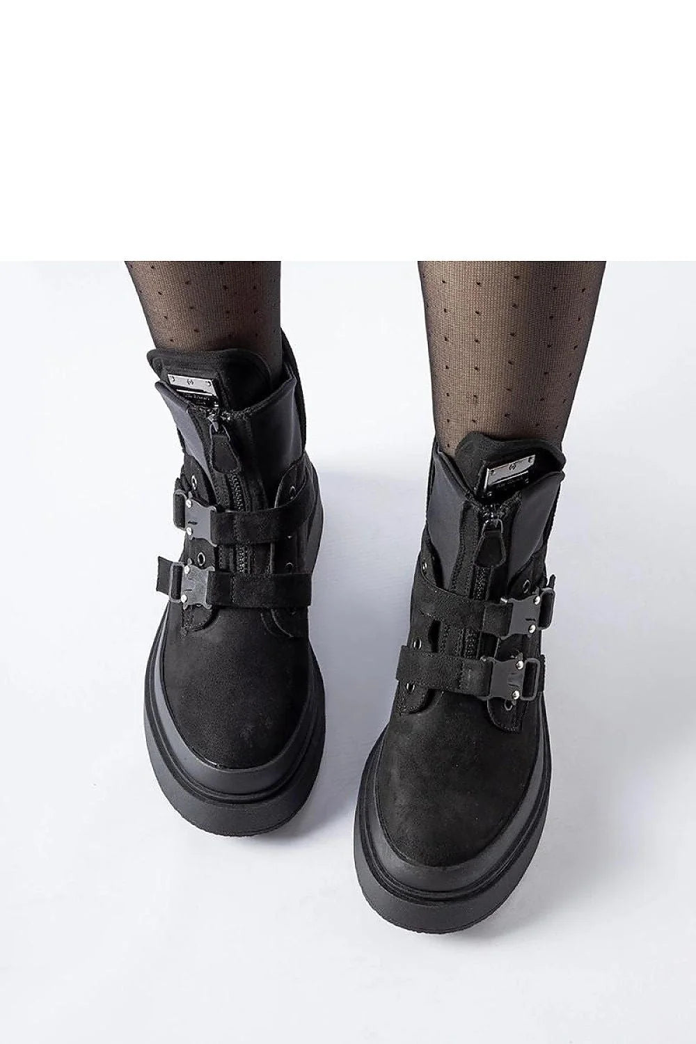 Bottes Solea en cuir noir mat, plateforme, boucles métalliques, mi-cuisse, style urbain, femmes, automne-hiver
