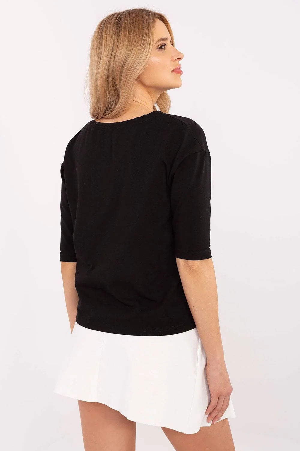T-shirt femme design graphique cœur en dentelle matériau doux style casual manches courtes encolure ronde