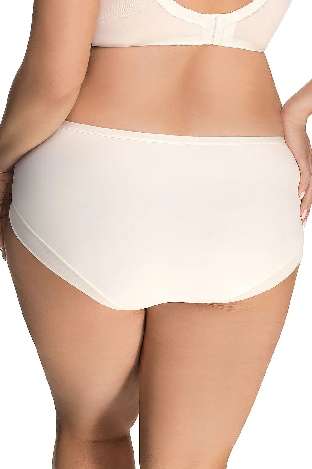 Soutien-gorge et culotte taille haute Gorsenia microfibre dentelle beige élégant intemporel confort soutien femme