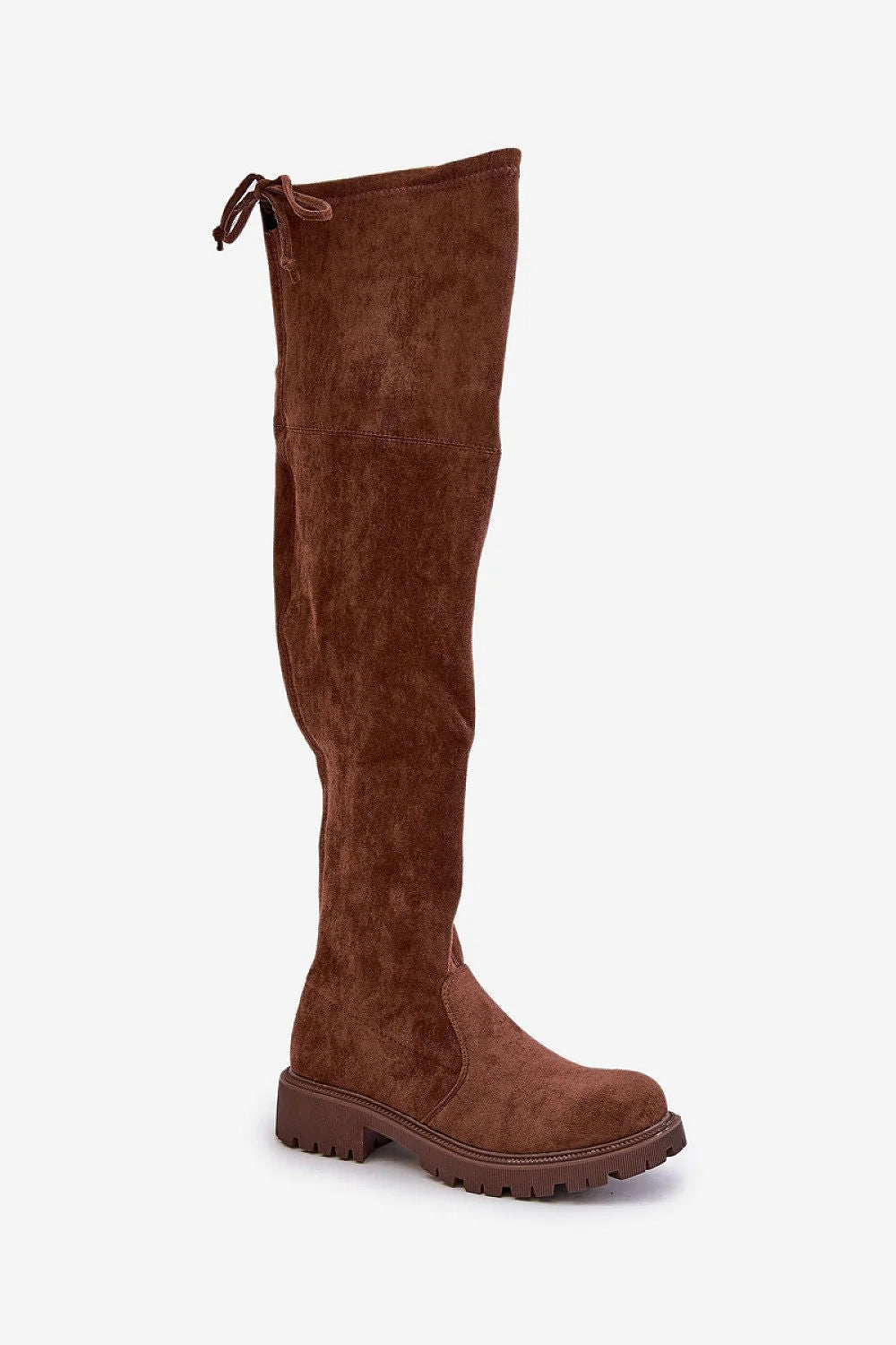 Bottes cuissardes éco-suède marron tendance chic silhouette ajustée automne hiver femmes style moderne