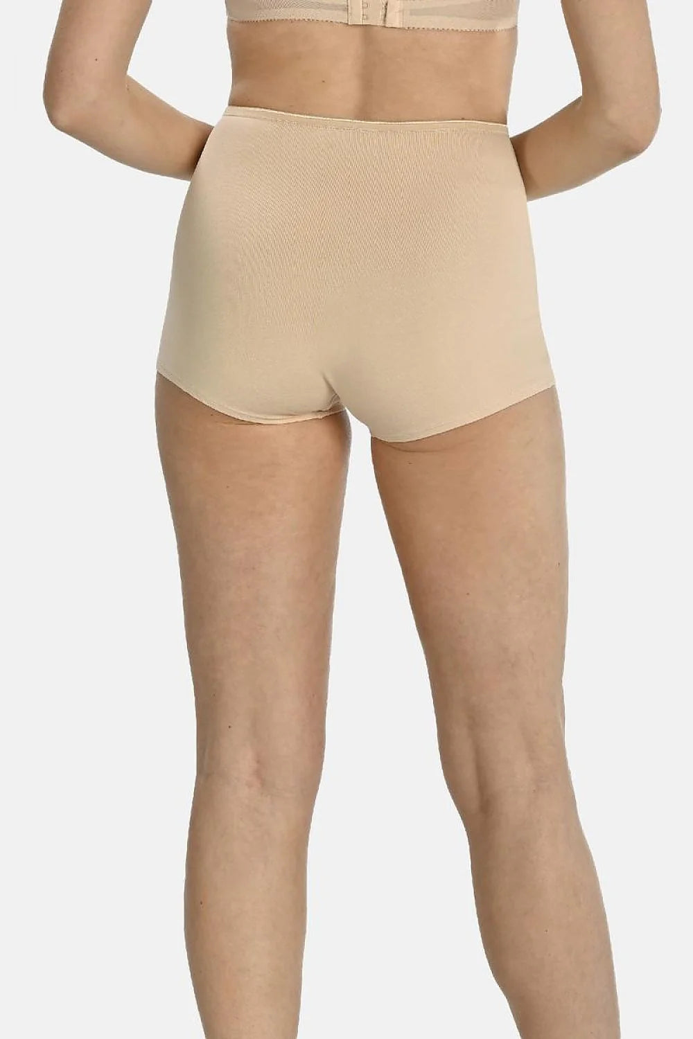 Shorts Teyli Taille Haute Femme Microfibre Douce Beige Nude Design Minimaliste Coupe Étendue Maintien Optimal Confort Longue Durée