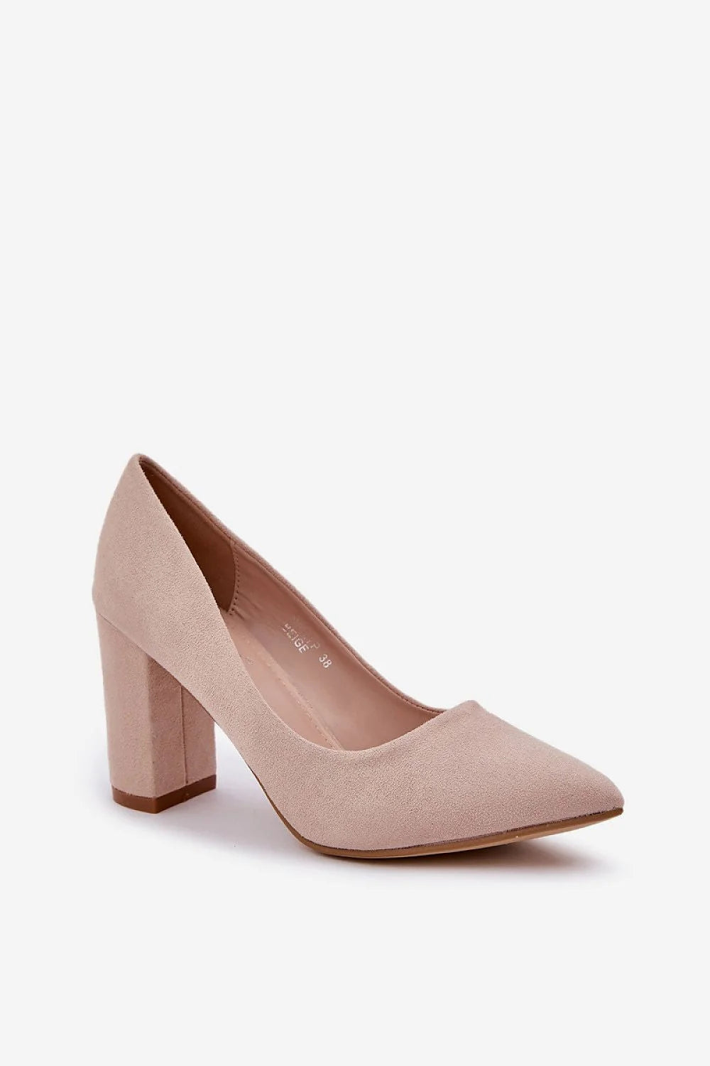Escarpins talon large Step in style cuir sué pointu élégant moderne rose pâle confort occasionnels femmes