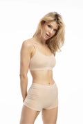 Soutien-gorge et shorty Julimex pour femmes, microfibre douce, style épuré, confort maximal, couleur chair, sans coutures, bretelles ajustables, idéal quotidien