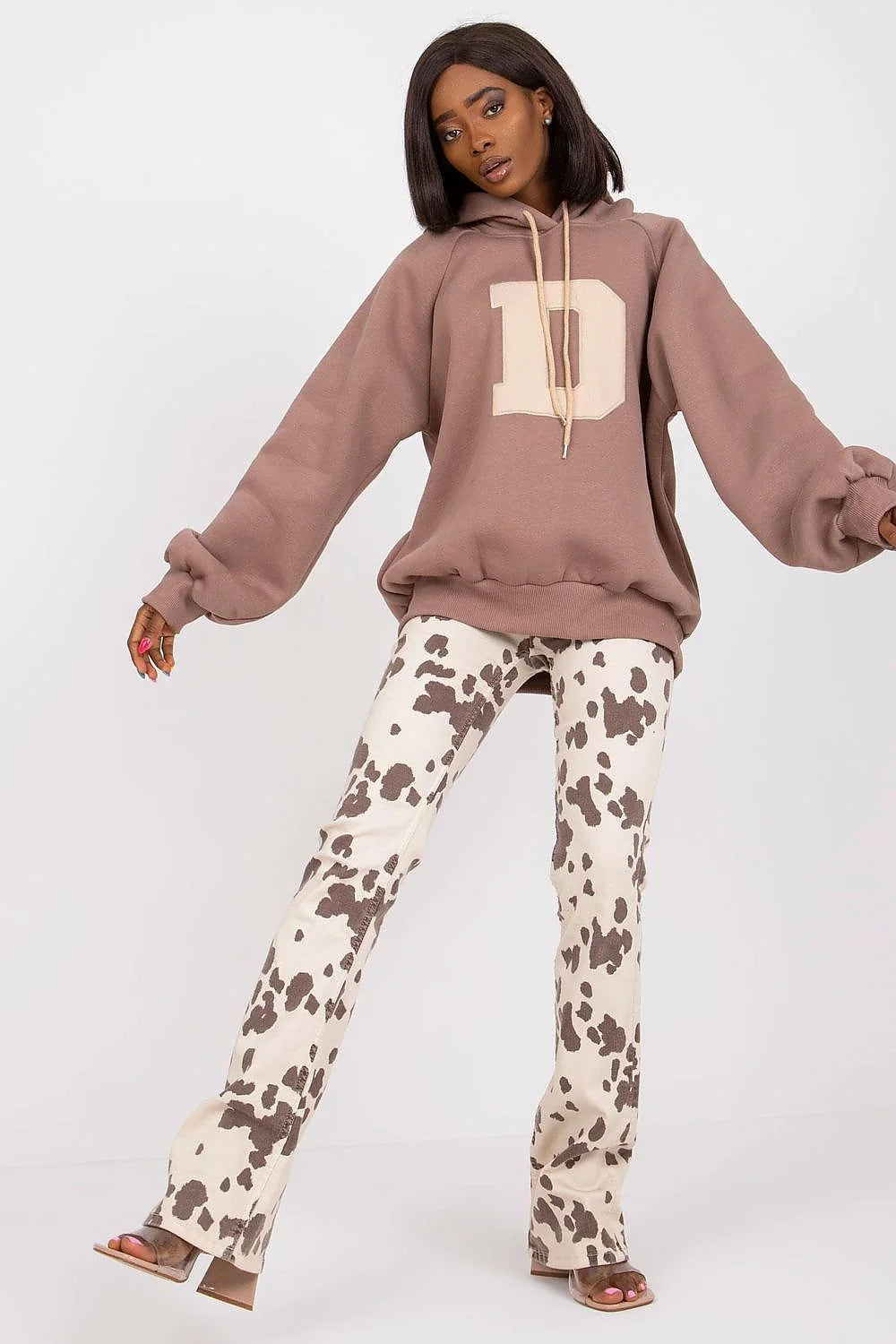 Sweatshirt femme oversize coton polyester bleu vif urbain moderne confortable manches longues GRL PWR