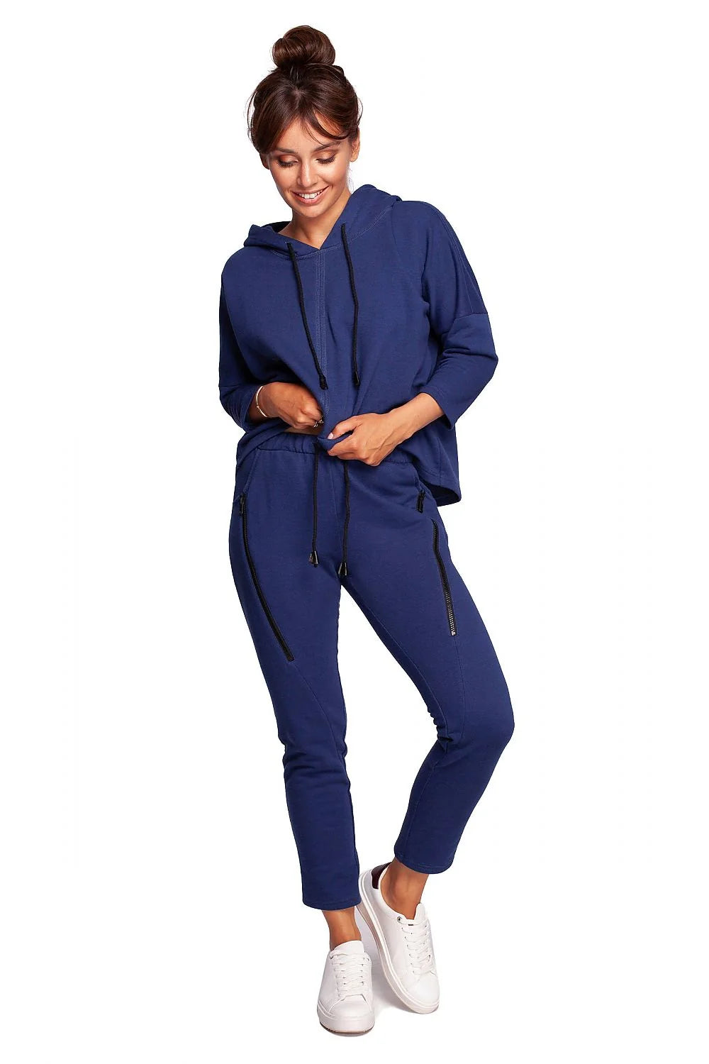 Pantalon survêtement Be Wear robe hoodie rose pâle taille élastique poches zippées jogging athleisure femme