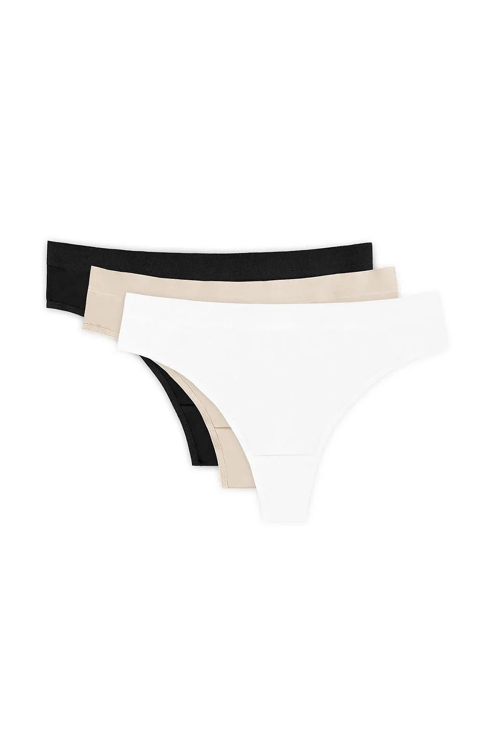 pack trois strings coton coupe ajustée taille basse échancrée dos minimal maintien large bande élastique confortable quotidien gousset oekotex certifié