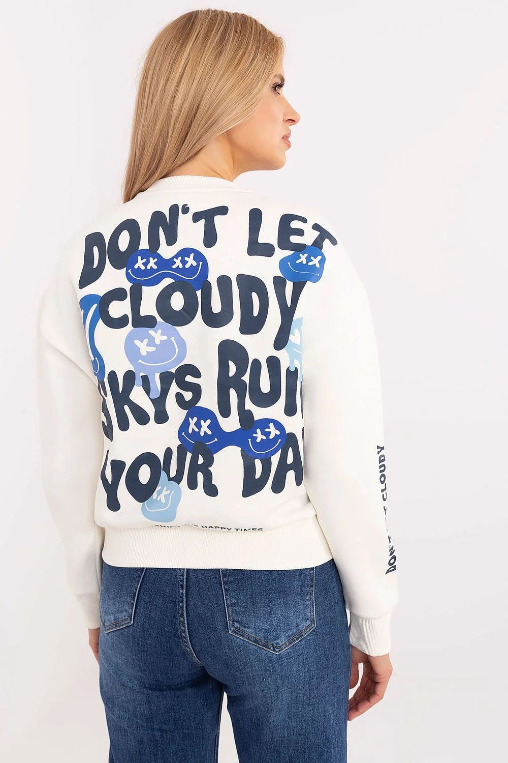 Sweatshirt pour femme design décontracté couleurs apaisantes matériau doux manches longues en coton polyester