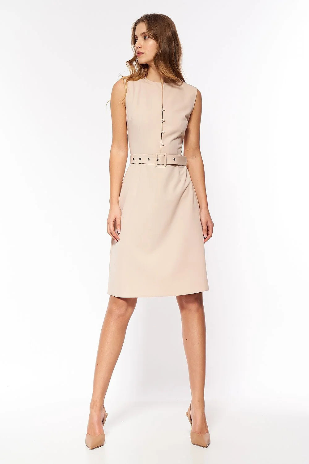 Robe de jour Nife sans manches design épuré coupe cintrée taille ajustable femme polyester elasthanne