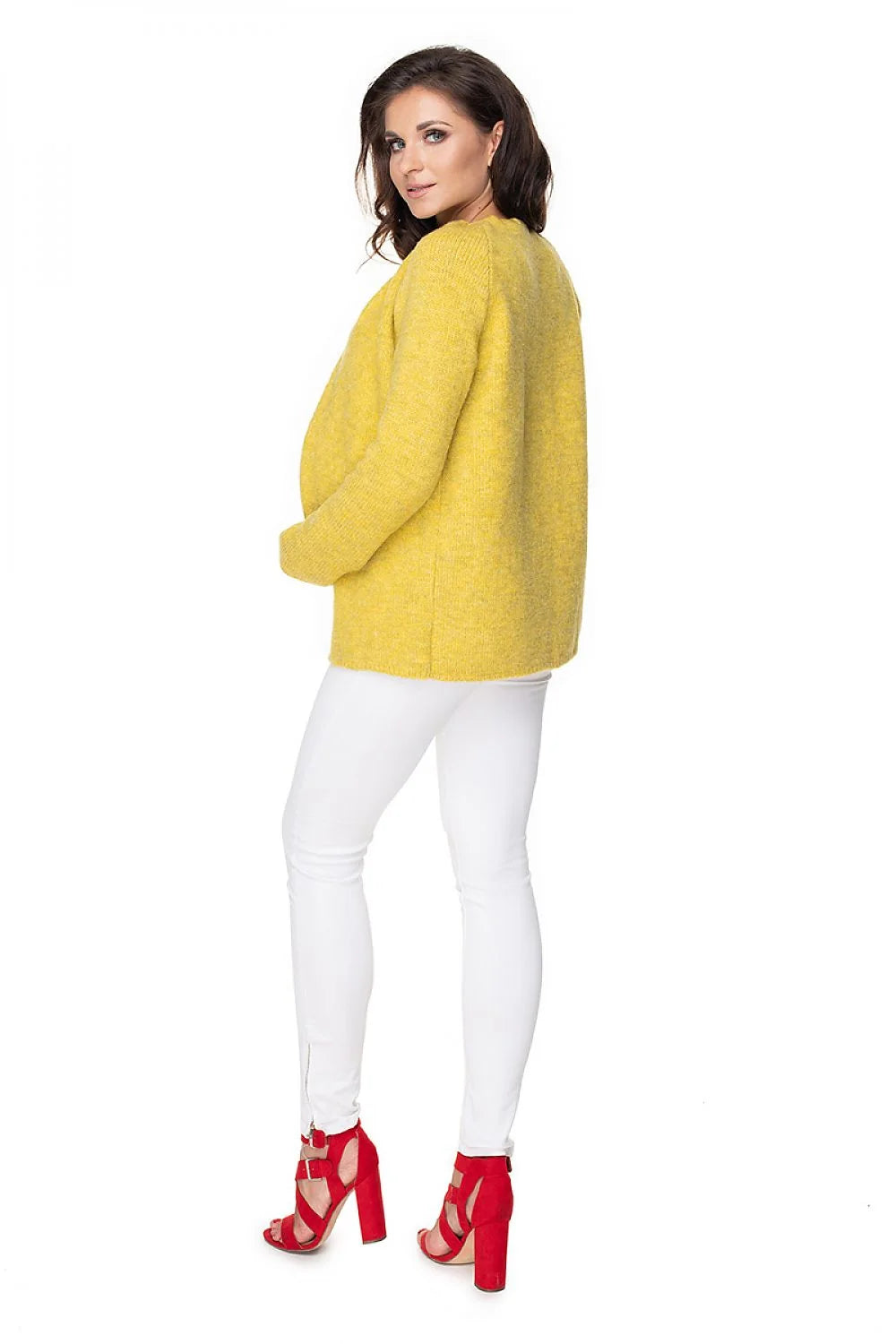 Cardigan de grossesse en acrylique et polyamide, style casual, respirant, doux, idéal futures mamans