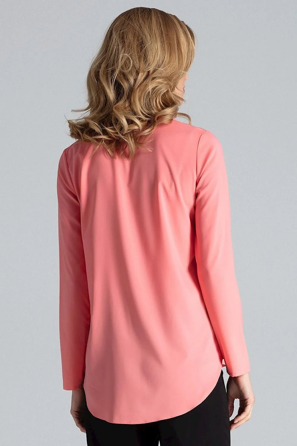 Chemisier Figl élégant imprimé animal végétal couleurs naturelles manches longues col droit femme polyester élasthanne